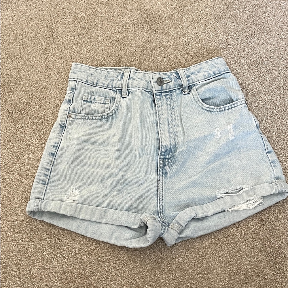 Casual Light Blue Denim Women's Shorts